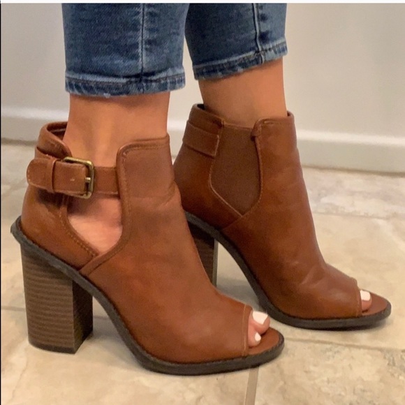 Black Peep Toe Ankle Booties - Picture 13 of 13